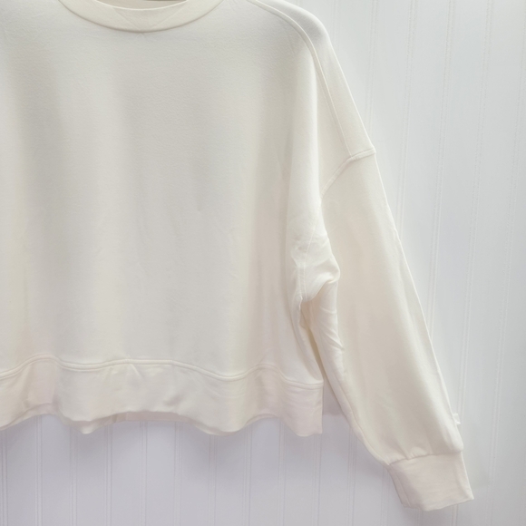 Old Navy Live In French Terry Cream Crewneck Soft Sweatshirt With Side Slits 2X - Picture 2 of 8